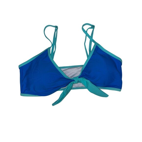 Blooming Jelly Women's Swimsuit Two Piece Blue Aqua Tie Front Size Medium NEW - Picture 2 of 6